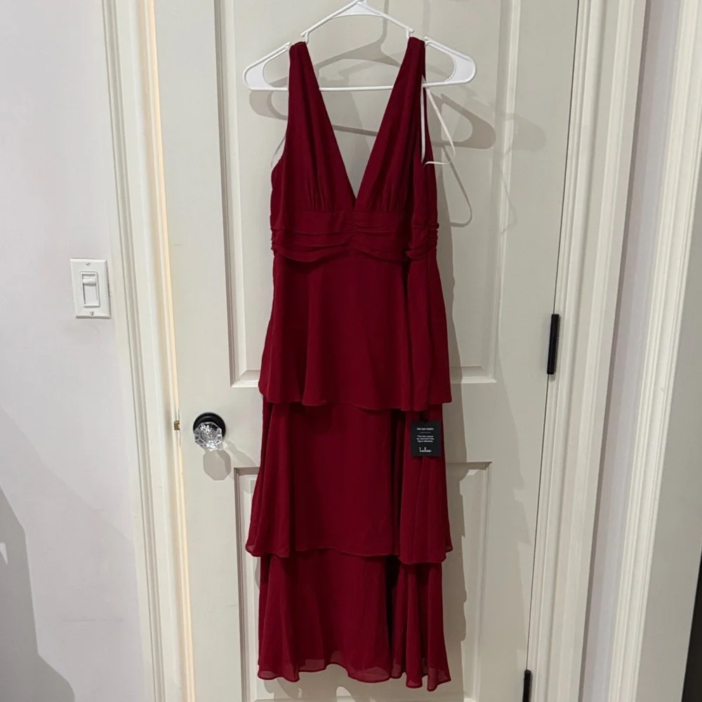 Lulu's Celebration Time Red Sleeveless Tiered Dress - Picture 3 of 5